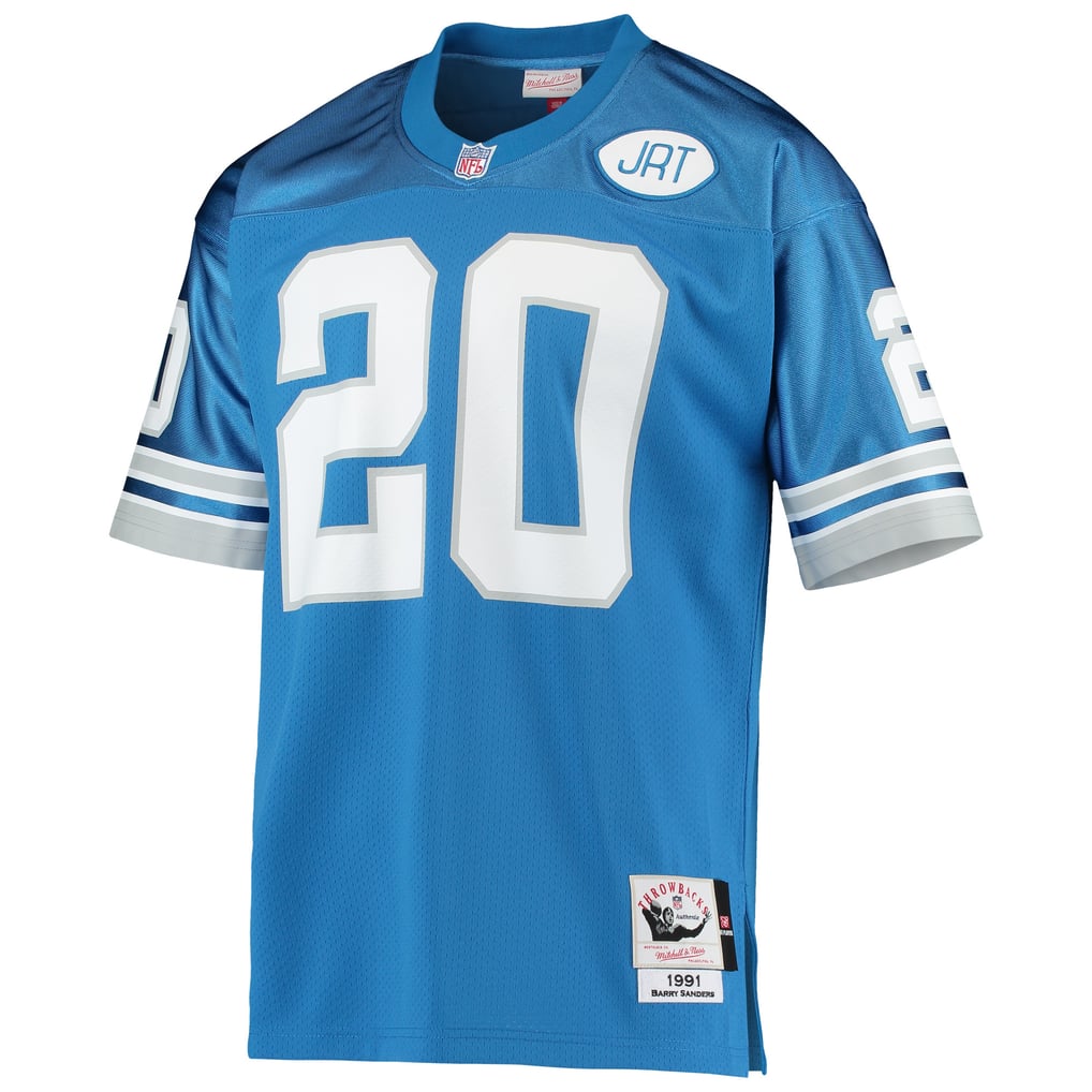 Men's Detroit Lions 1991 Barry Sanders Mitchell & Ness Blue Authentic Throwback Retired Player Jersey - Image 3