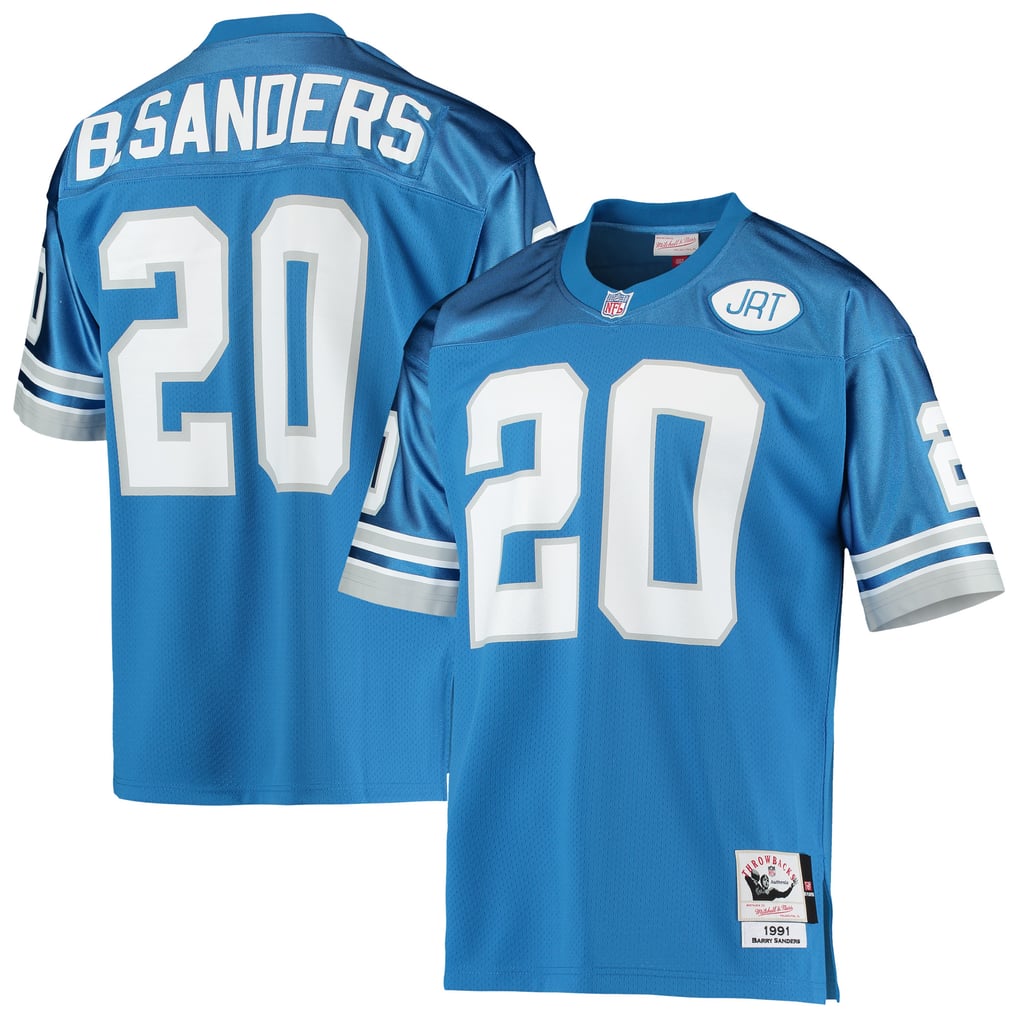 Men's Detroit Lions 1991 Barry Sanders Mitchell & Ness Blue Authentic Throwback Retired Player Jersey - Image 1
