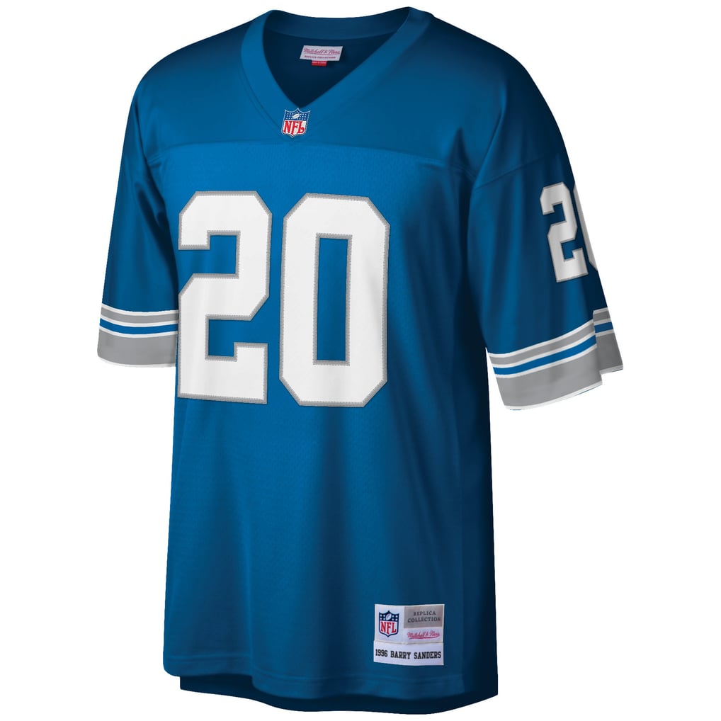 Men's Detroit Lions Barry Sanders Mitchell & Ness Blue Big & Tall 1996 Retired Player Replica Jersey - Image 3