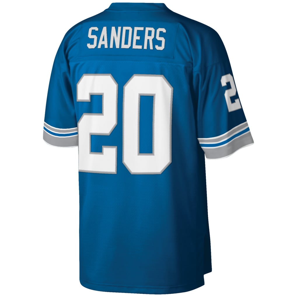 Men's Detroit Lions Barry Sanders Mitchell & Ness Blue Big & Tall 1996 Retired Player Replica Jersey - Image 4