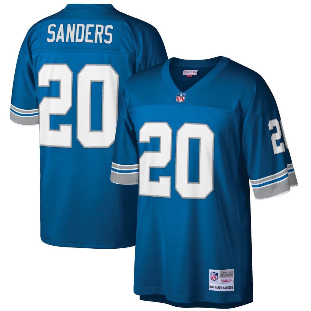 Men's Detroit Lions Barry Sanders Mitchell & Ness Blue Big & Tall 1996 Retired Player Replica Jersey - Image 1