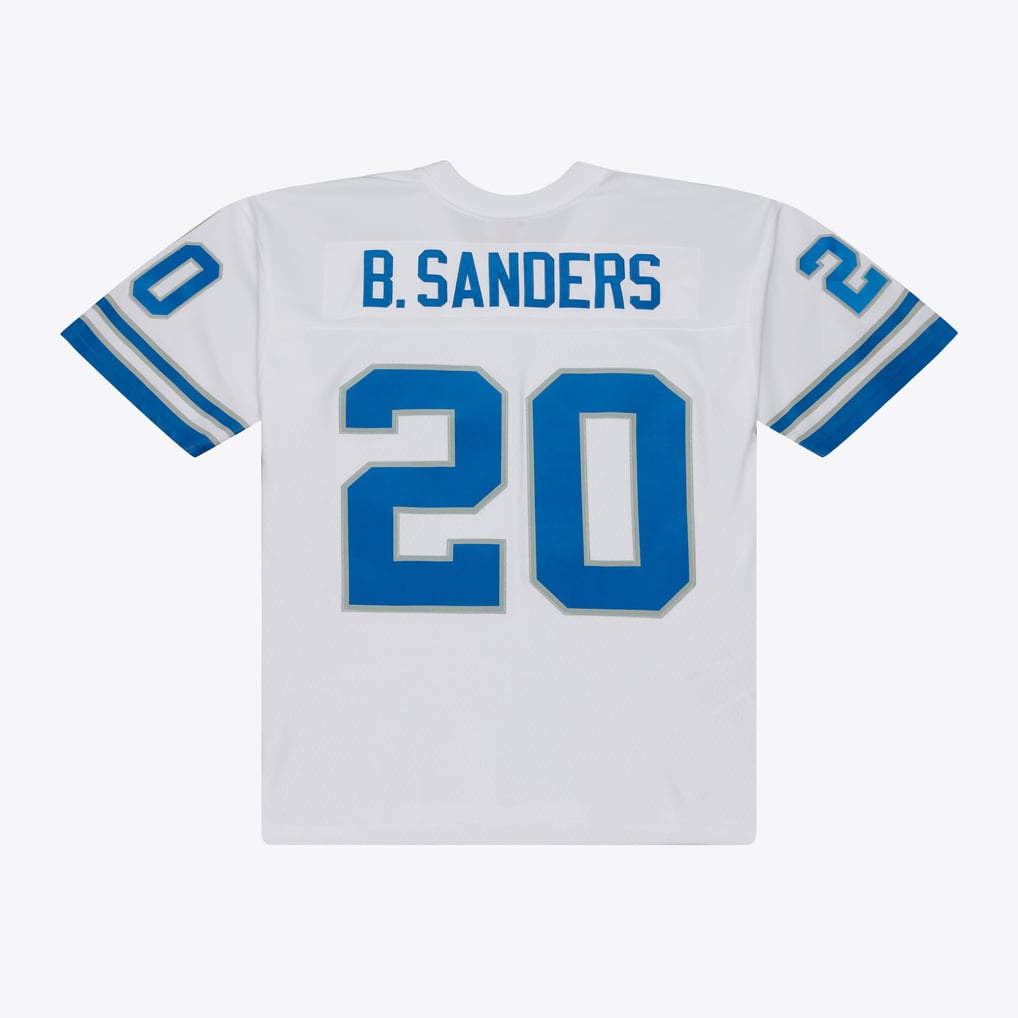 Men's Detroit Lions Barry Sanders Mitchell & Ness White 1989 Legacy Replica Player Jersey - Image 3