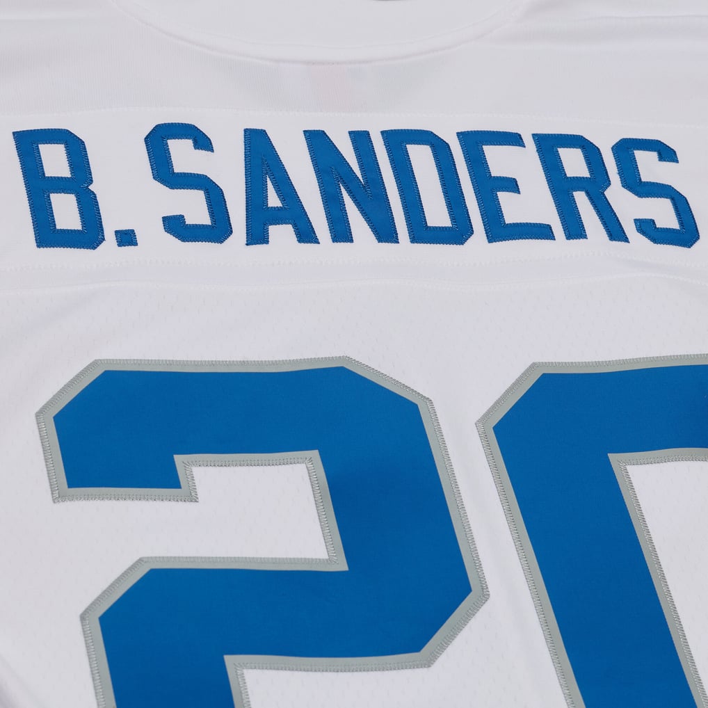 Men's Detroit Lions Barry Sanders Mitchell & Ness White 1989 Legacy Replica Player Jersey - Image 8