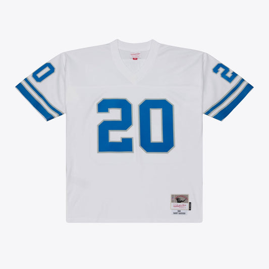 Men's Detroit Lions Barry Sanders Mitchell & Ness White 1989 Legacy Replica Player Jersey - Image 1