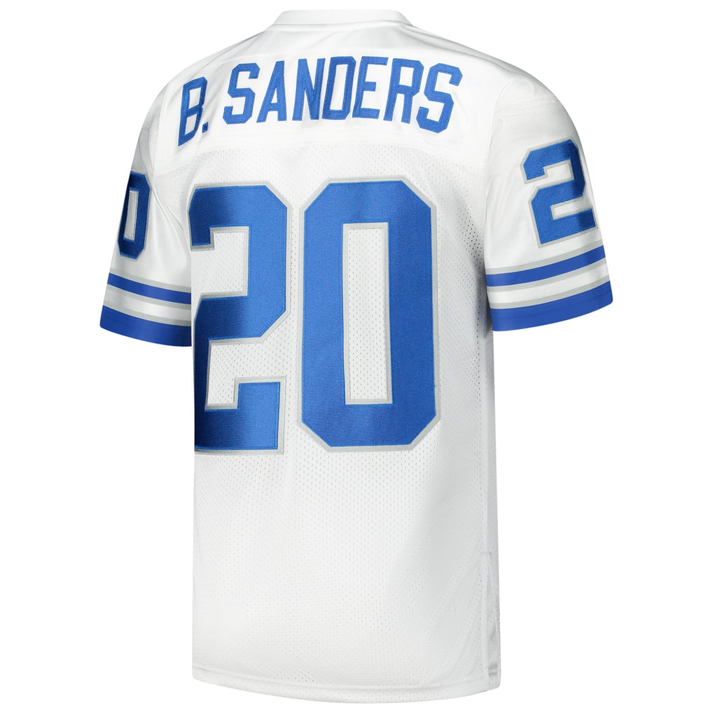Men's Detroit Lions 1994 Barry Sanders Mitchell & Ness White Authentic Throwback Retired Player Jersey - Image 4