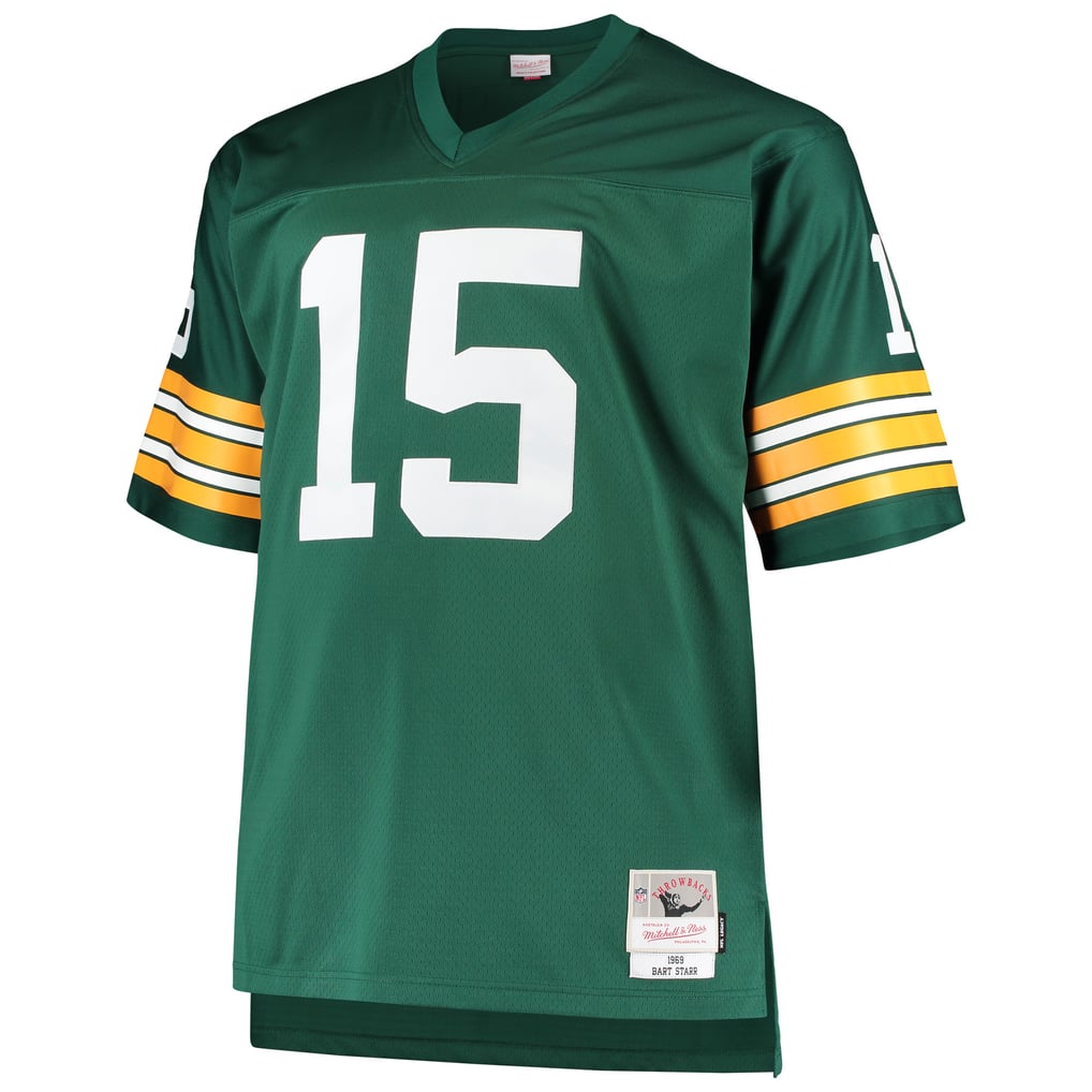Men's Green Bay Packers Bart Starr Mitchell & Ness Green Big & Tall 1968 Retired Player Replica Jersey - Image 3