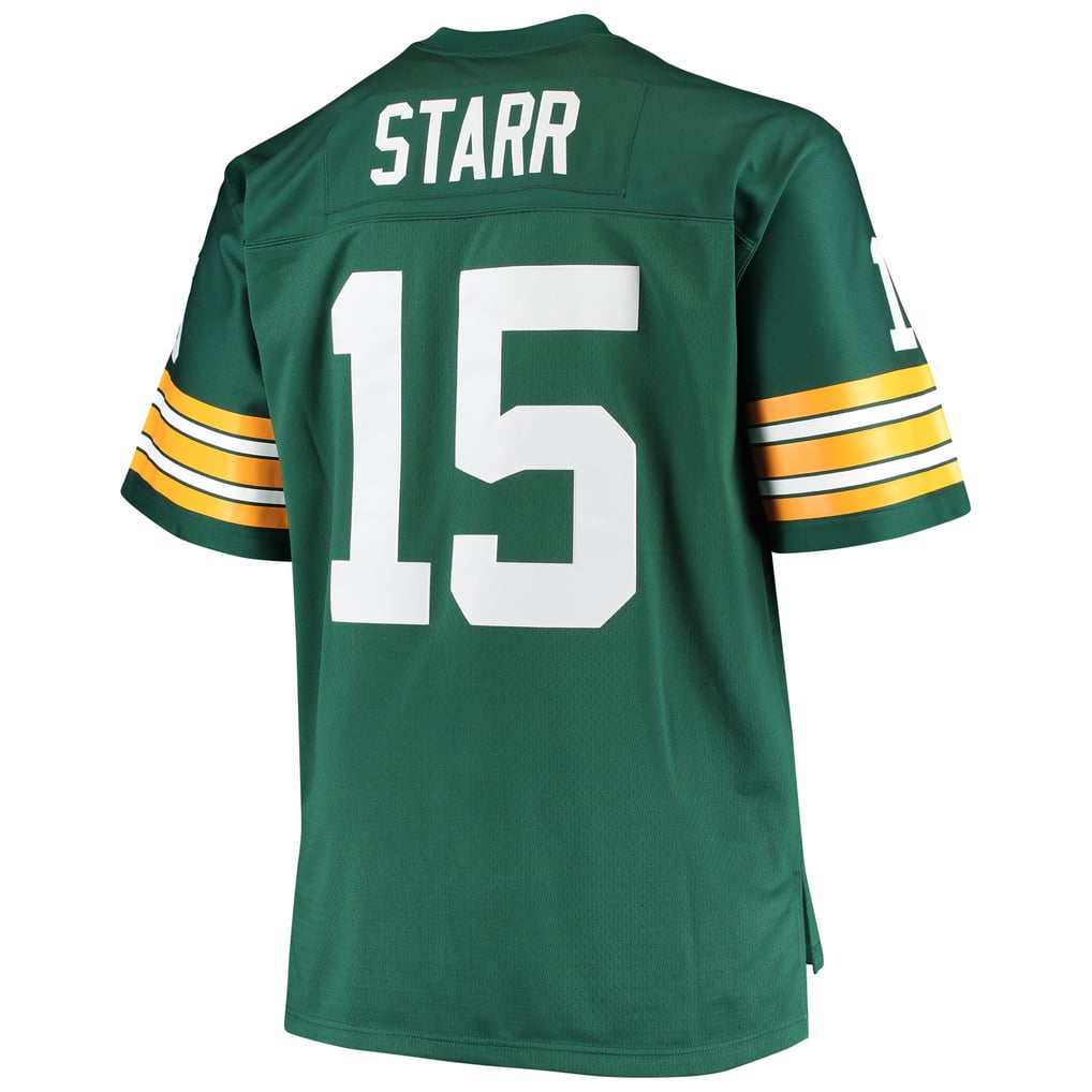 Men's Green Bay Packers Bart Starr Mitchell & Ness Green Big & Tall 1968 Retired Player Replica Jersey - Image 4