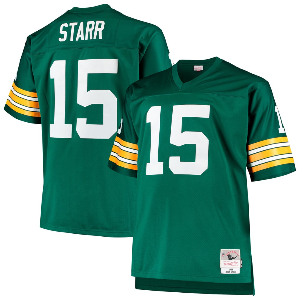 Men's Green Bay Packers Bart Starr Mitchell & Ness Green Big & Tall 1968 Retired Player Replica Jersey - Image 1