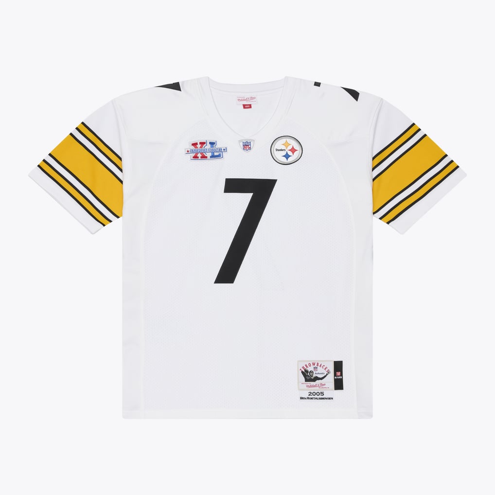 Men's Pittsburgh Steelers Ben Roethlisberger Mitchell & Ness White 2005 Authentic Throwback Jersey - Image 2