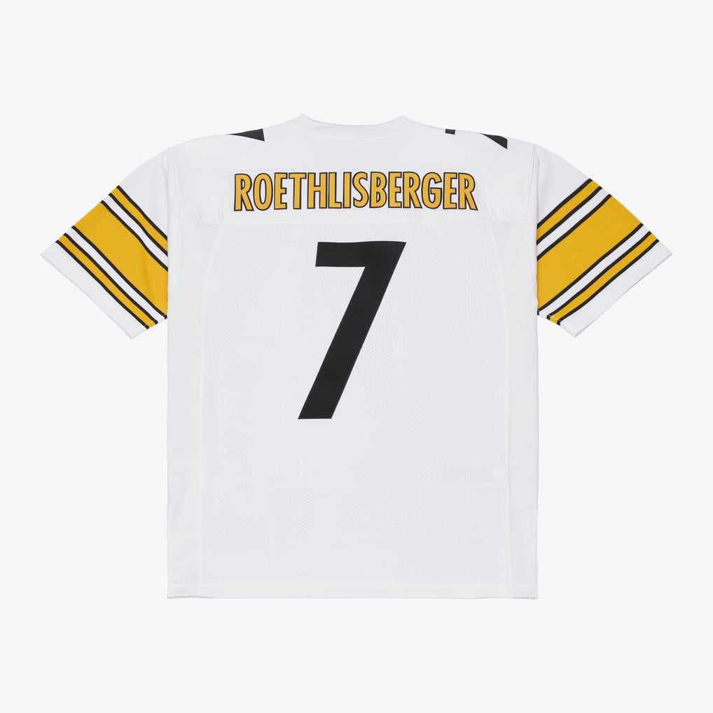 Men's Pittsburgh Steelers Ben Roethlisberger Mitchell & Ness White 2005 Authentic Throwback Jersey - Image 3