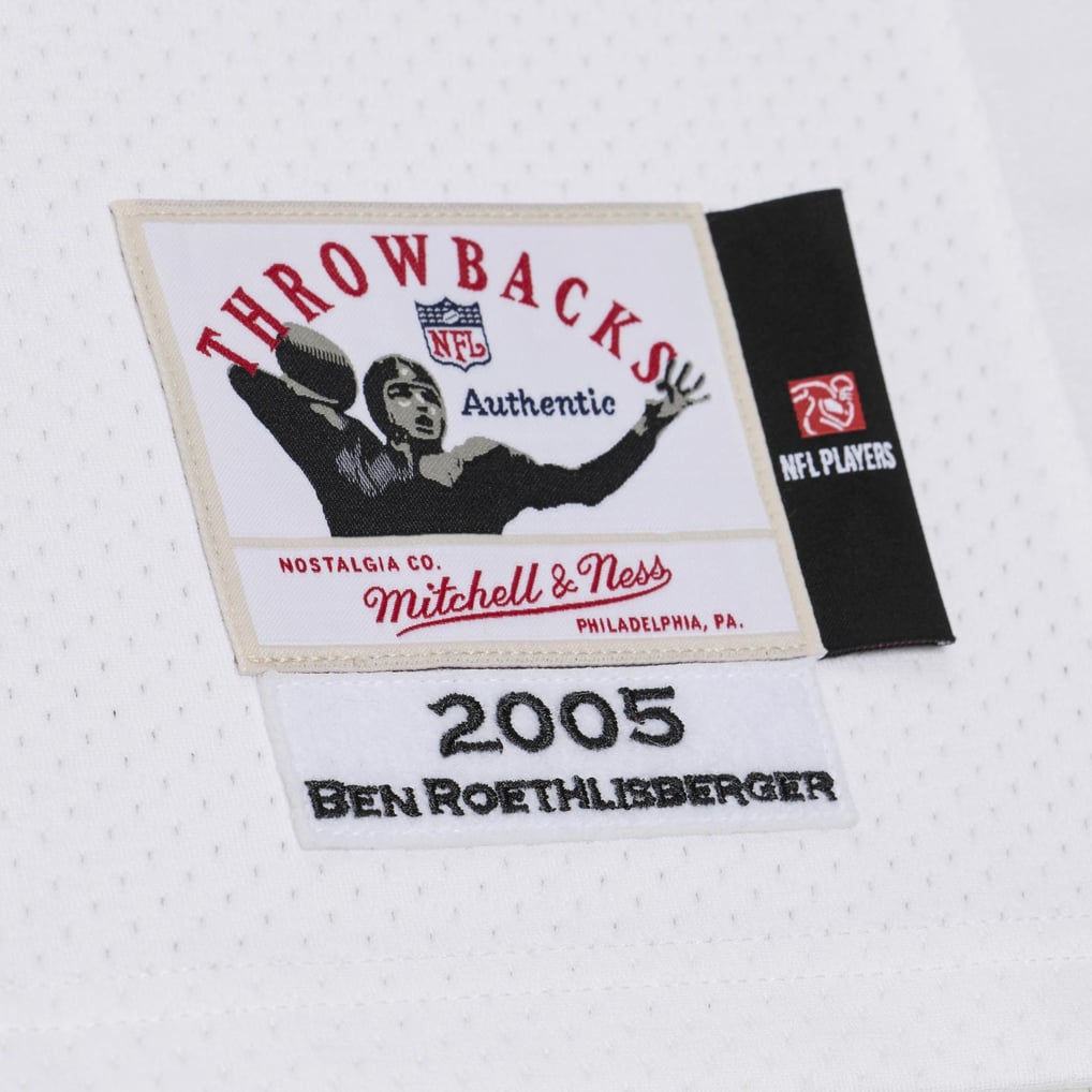 Men's Pittsburgh Steelers Ben Roethlisberger Mitchell & Ness White 2005 Authentic Throwback Jersey - Image 4
