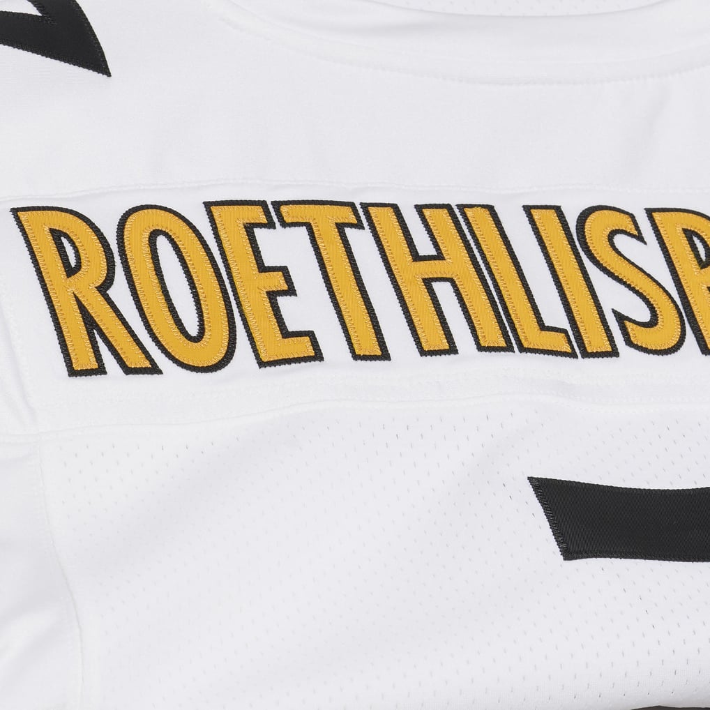 Men's Pittsburgh Steelers Ben Roethlisberger Mitchell & Ness White 2005 Authentic Throwback Jersey - Image 9