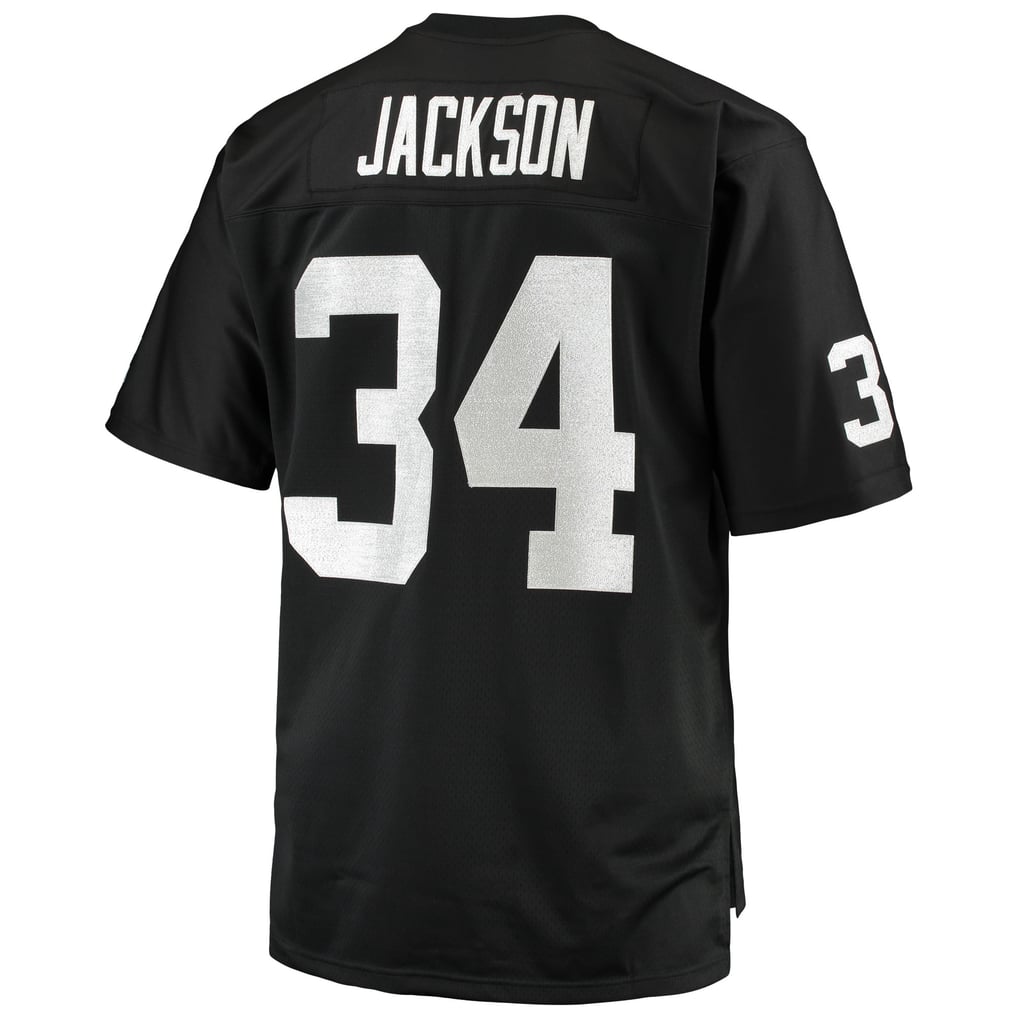 Men's Las Vegas Raiders Bo Jackson Mitchell & Ness Black Big & Tall 1988 Retired Player Replica Jersey - Image 4
