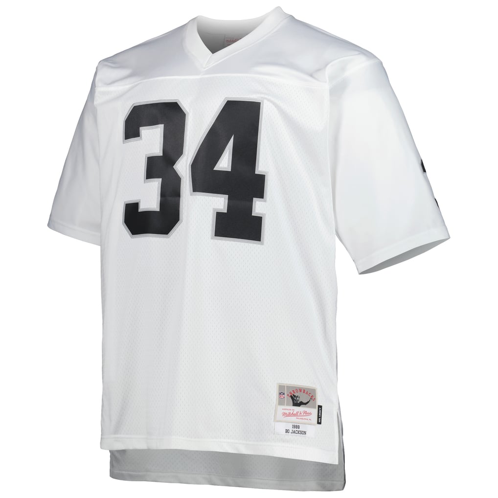 Men's Las Vegas Raiders Bo Jackson Mitchell & Ness White Big & Tall 1988 Retired Player Replica Jersey - Image 3