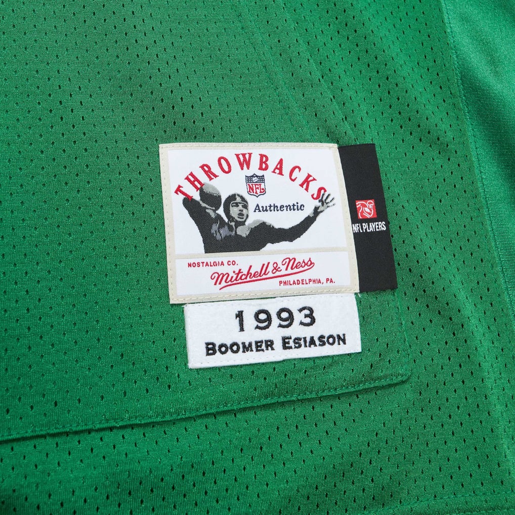 Men's New York Jets Boomer Esiason Mitchell & Ness Kelly Green 1993 Authentic Throwback Retired Player Pocket Jersey - Image 7