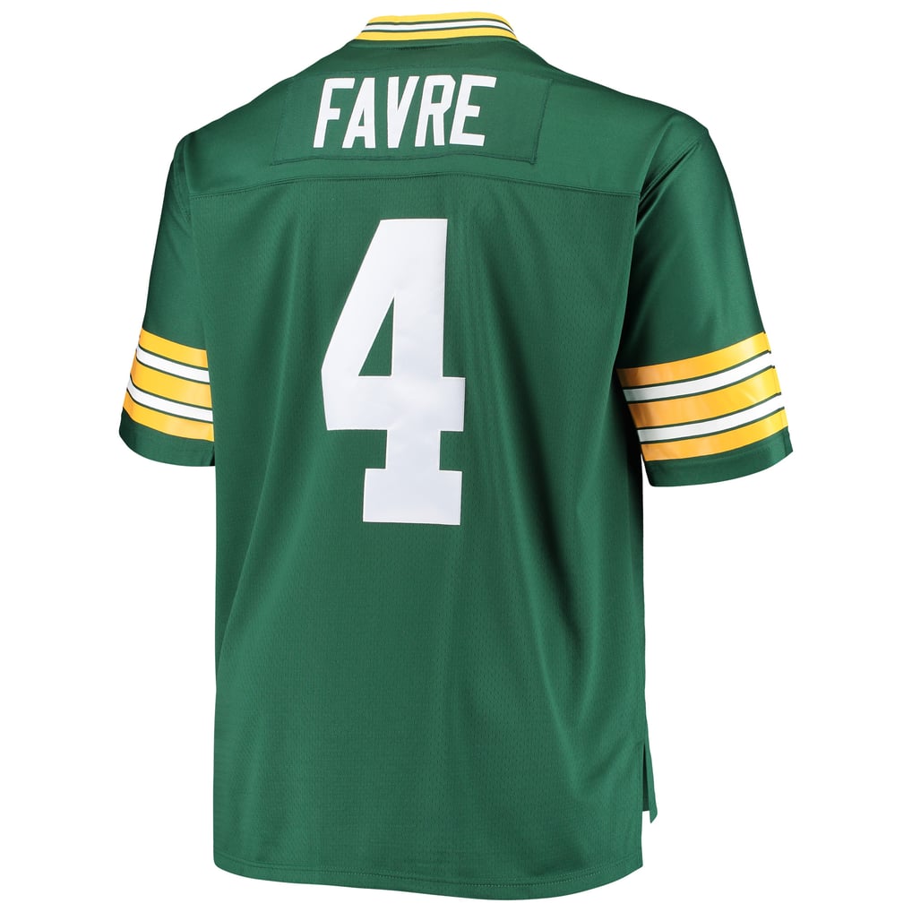 Men's Green Bay Packers Brett Favre Mitchell & Ness Green Big & Tall 1996 Retired Player Replica Jersey - Image 4