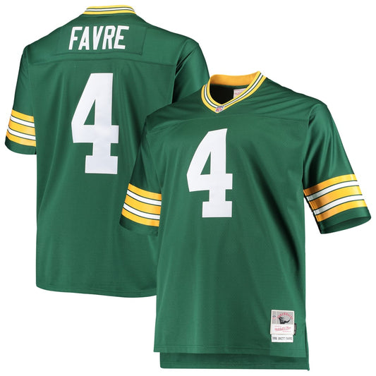 Men's Green Bay Packers Brett Favre Mitchell & Ness Green Big & Tall 1996 Retired Player Replica Jersey - Image 1
