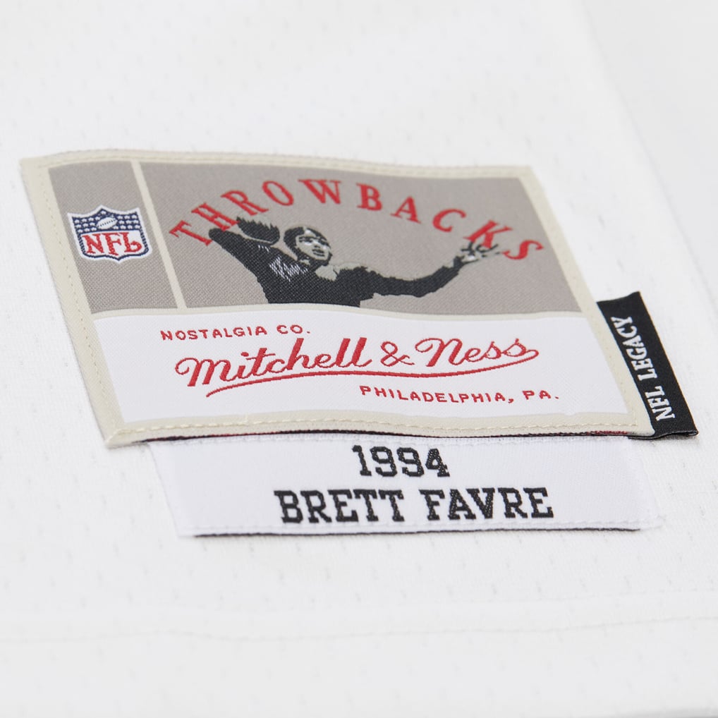 Men's Green Bay Packers Brett Favre Mitchell & Ness White 1994 Legacy Replica Jersey - Image 6