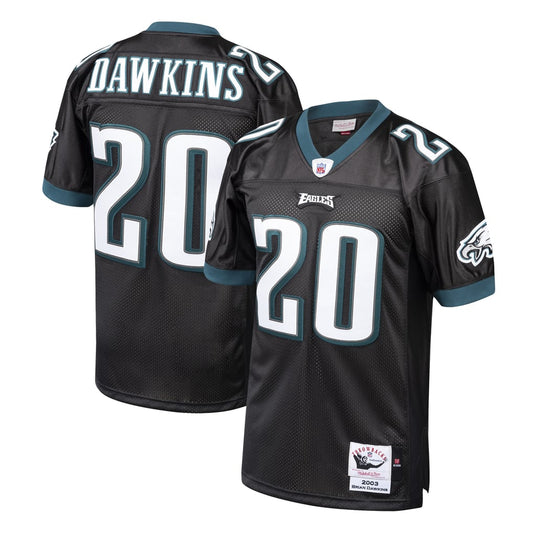 Men's Philadelphia Eagles 2003 Brian Dawkins Mitchell & Ness Black Authentic Throwback Retired Player Jersey - Image 1
