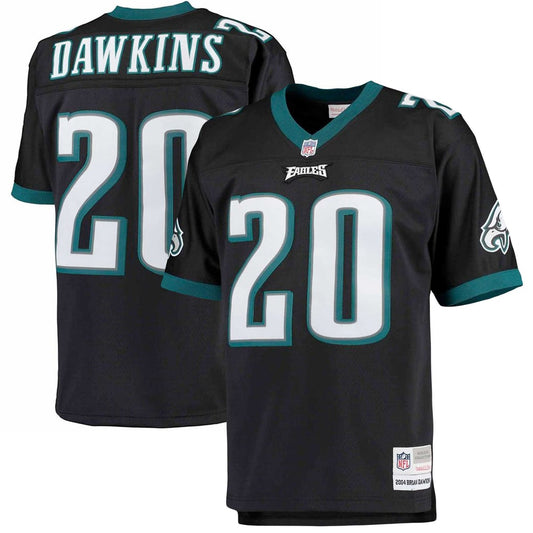 Men's Philadelphia Eagles Brian Dawkins Mitchell & Ness Black Big & Tall 2004 Retired Player Replica Jersey - Image 1