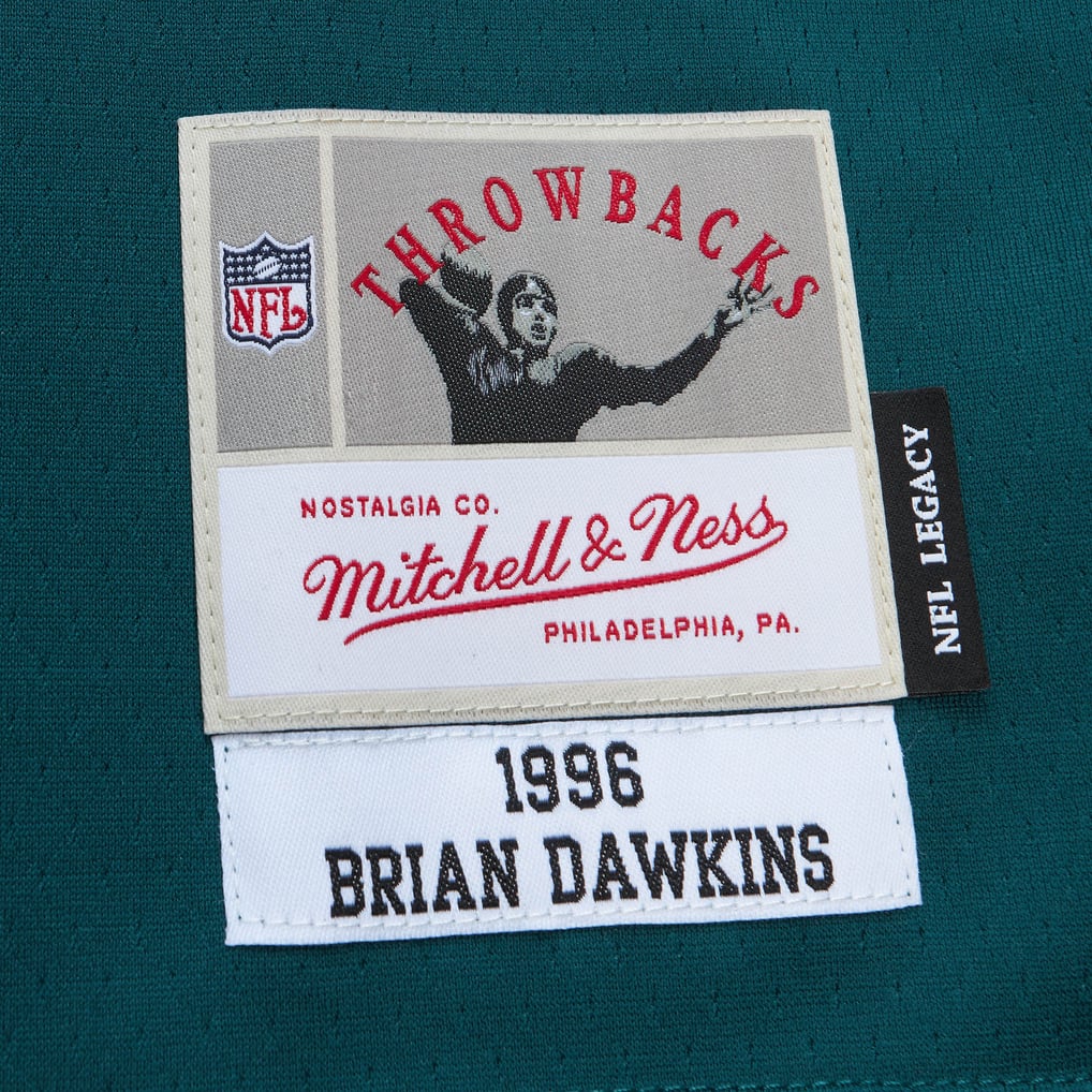 Men's Philadelphia Eagles Brian Dawkins Mitchell & Ness Green Legacy Replica Jersey - Image 6