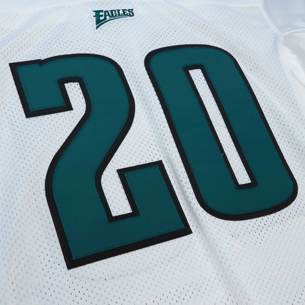 Men's Philadelphia Eagles 1996 Brian Dawkins Mitchell & Ness White Authentic Throwback Retired Player Jersey - Image 5