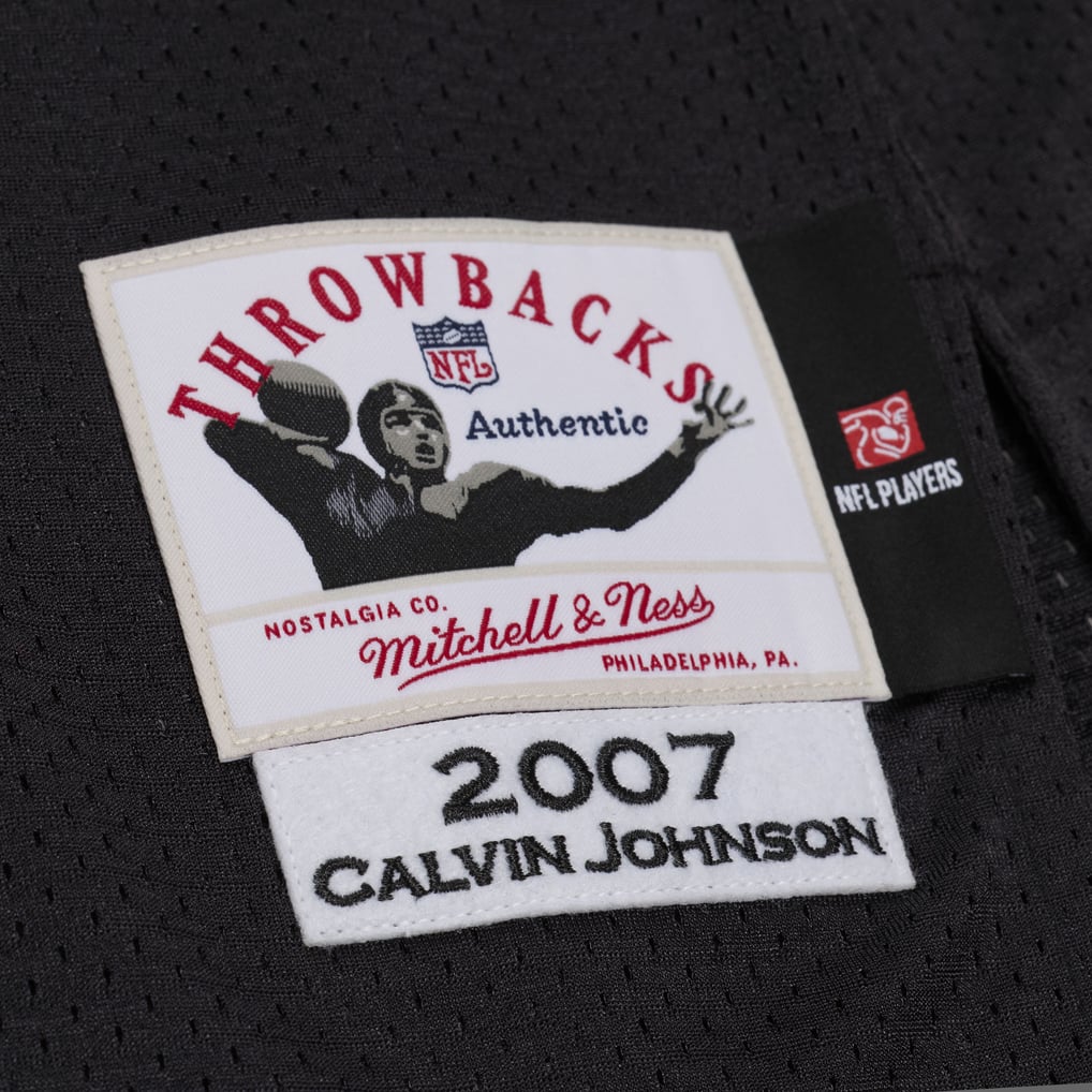 Men's Detroit Lions Calvin Johnson Mitchell & Ness Black 2007 Authentic Throwback Jersey - Image 4
