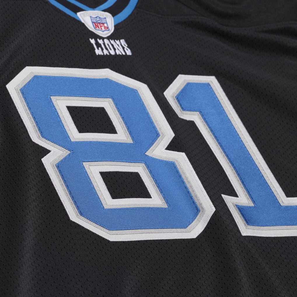 Men's Detroit Lions Calvin Johnson Mitchell & Ness Black 2007 Authentic Throwback Jersey - Image 5