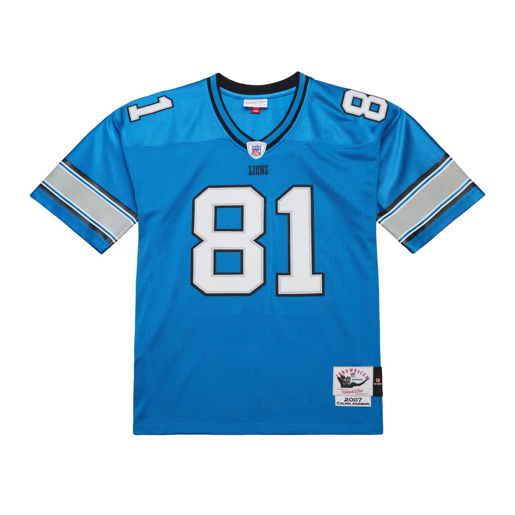 Men's Detroit Lions Calvin Johnson Mitchell & Ness Blue 2007 Authentic Throwback Retired Player Jersey - Image 3