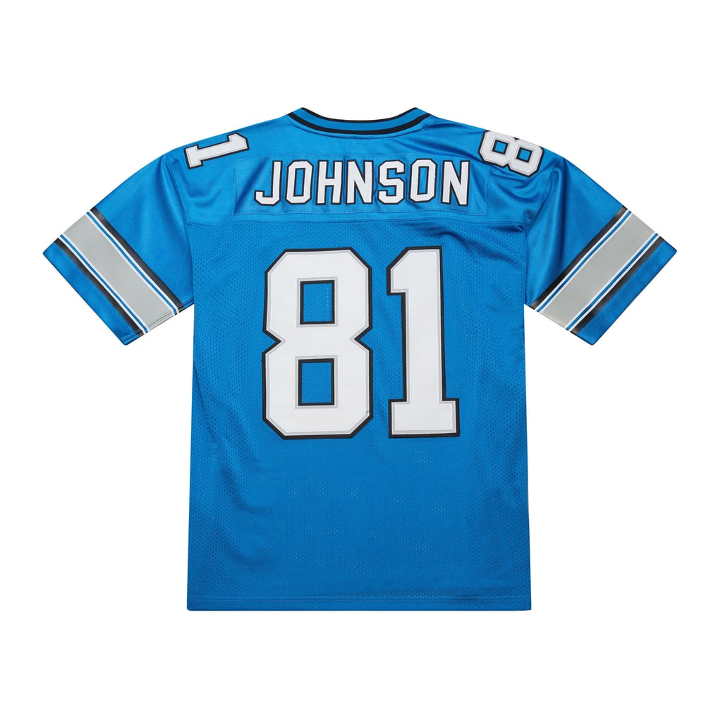 Men's Detroit Lions Calvin Johnson Mitchell & Ness Blue 2007 Authentic Throwback Retired Player Jersey - Image 4