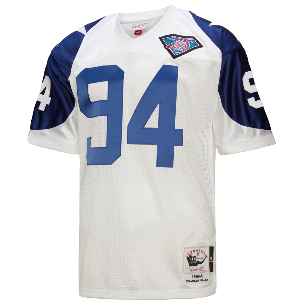 Men's Dallas Cowboys 1994 Charles Haley Mitchell & Ness White Authentic Throwback Retired Player Jersey - Image 3