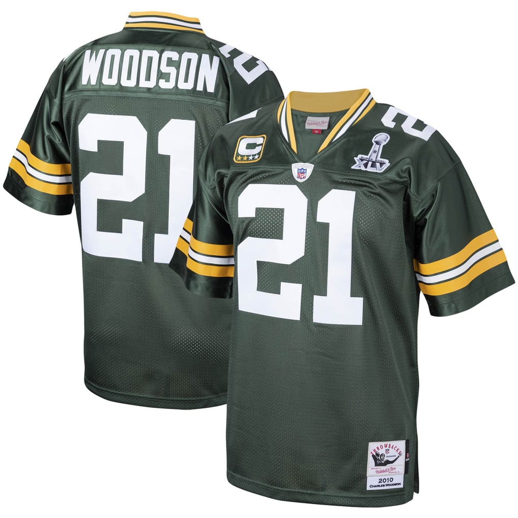 Men's Green Bay Packers 2010 Charles Woodson Mitchell & Ness Green Authentic Throwback Retired Player Jersey - Image 2