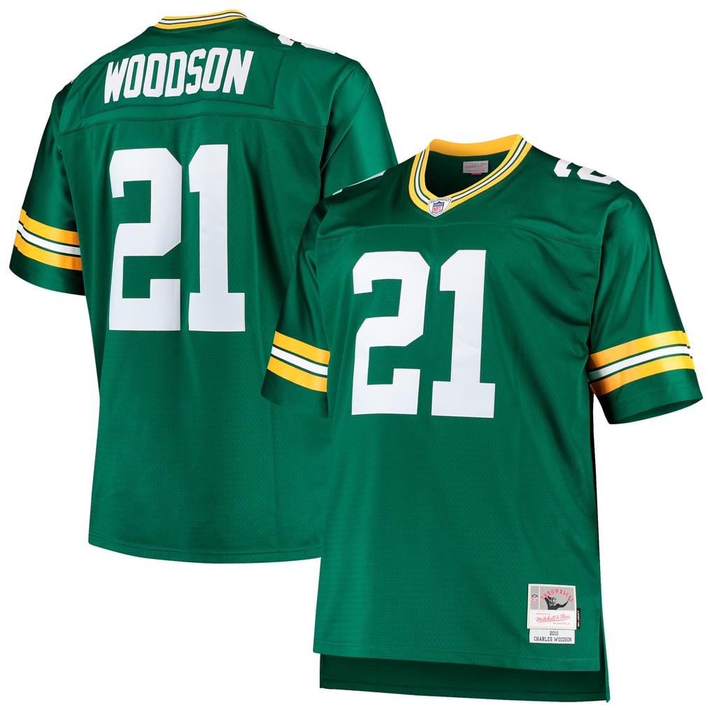 Men's Green Bay Packers Charles Woodson Mitchell & Ness Green Big & Tall 2010 Retired Player Replica Jersey - Image 1
