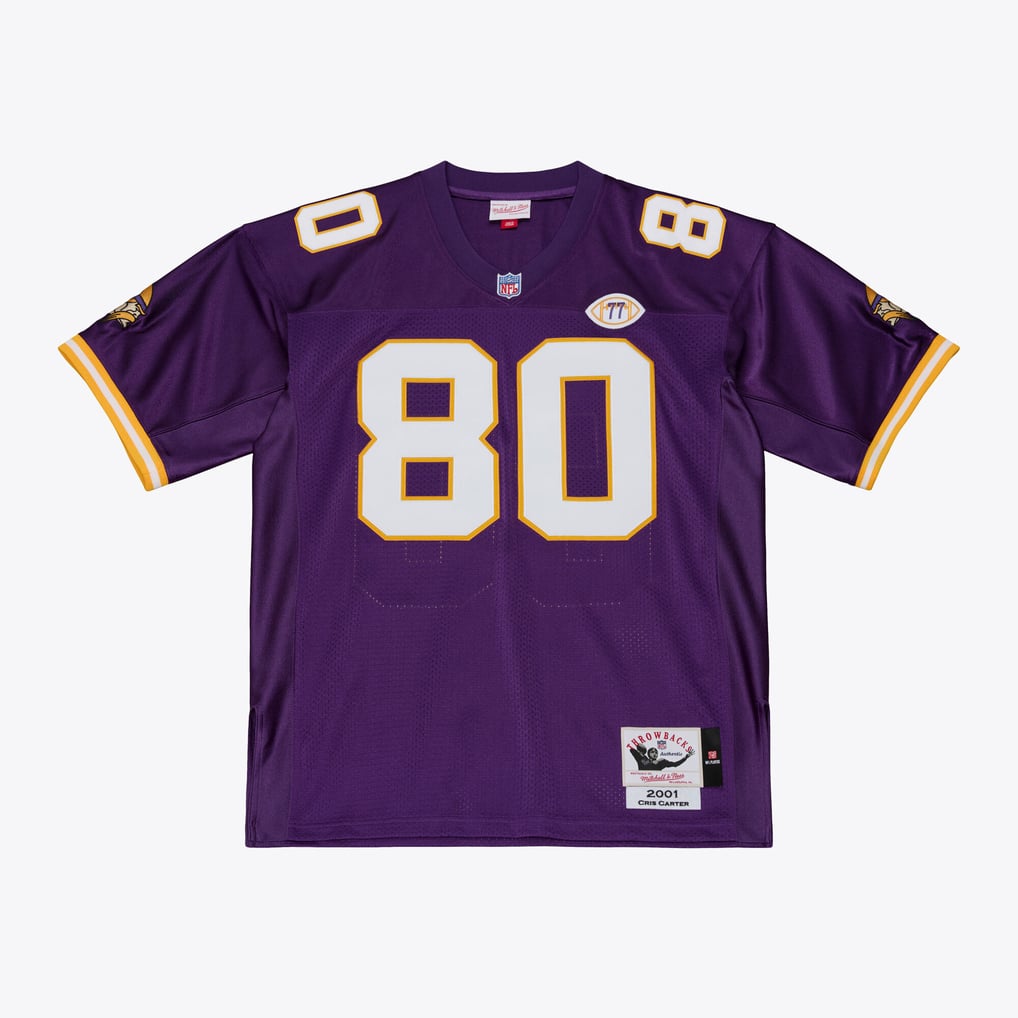 Men's Minnesota Vikings Cris Carter Mitchell & Ness Purple 2001 Authentic Throwback Jersey - Image 1