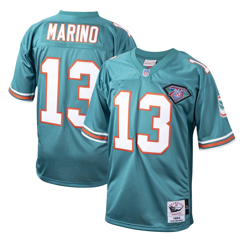 Men's Miami Dolphins 1994 Dan Marino Mitchell & Ness Aqua Authentic Throwback Retired Player Jersey - Image 2