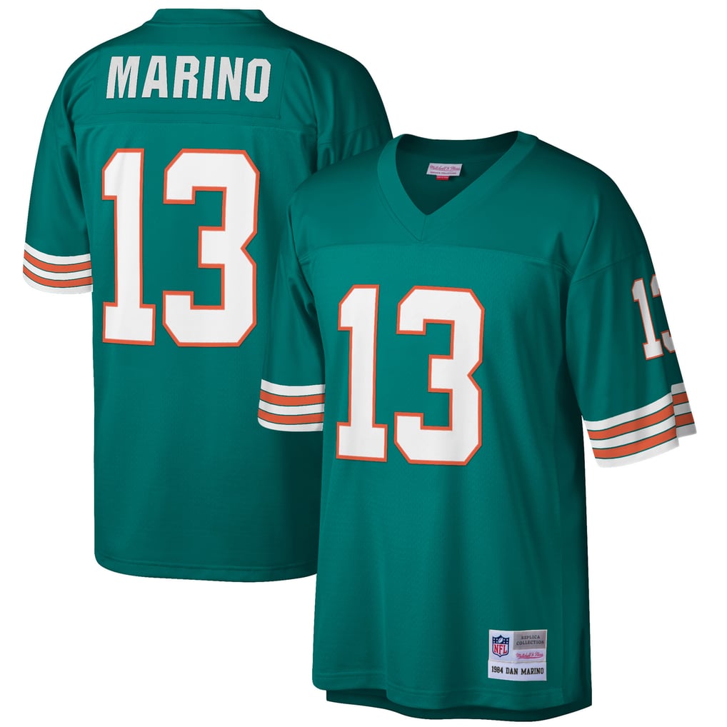 Men's Miami Dolphins Dan Marino Mitchell & Ness Aqua Big & Tall 1984 Retired Player Replica Jersey - Image 2