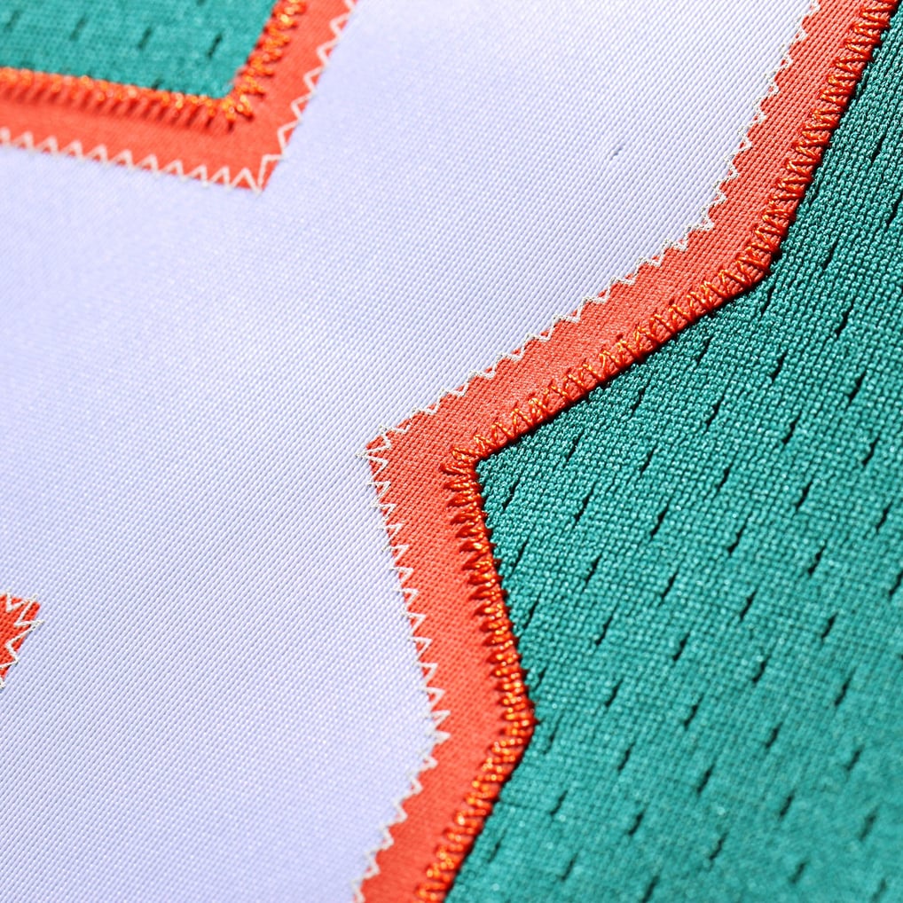 Men's Miami Dolphins Dan Marino Mitchell & Ness Aqua Big & Tall 1984 Retired Player Replica Jersey - Image 6