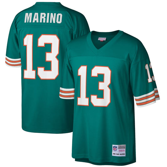 Men's Miami Dolphins Dan Marino Mitchell & Ness Aqua Big & Tall 1984 Retired Player Replica Jersey - Image 1