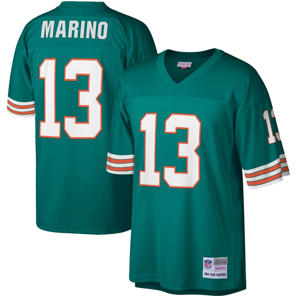 Men's Miami Dolphins Dan Marino Mitchell & Ness Aqua Legacy Replica Jersey - Image 1