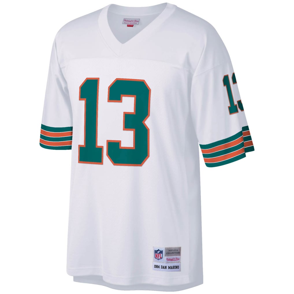 Men's Miami Dolphins Dan Marino Mitchell & Ness White Big & Tall 1984 Retired Player Replica Jersey - Image 3
