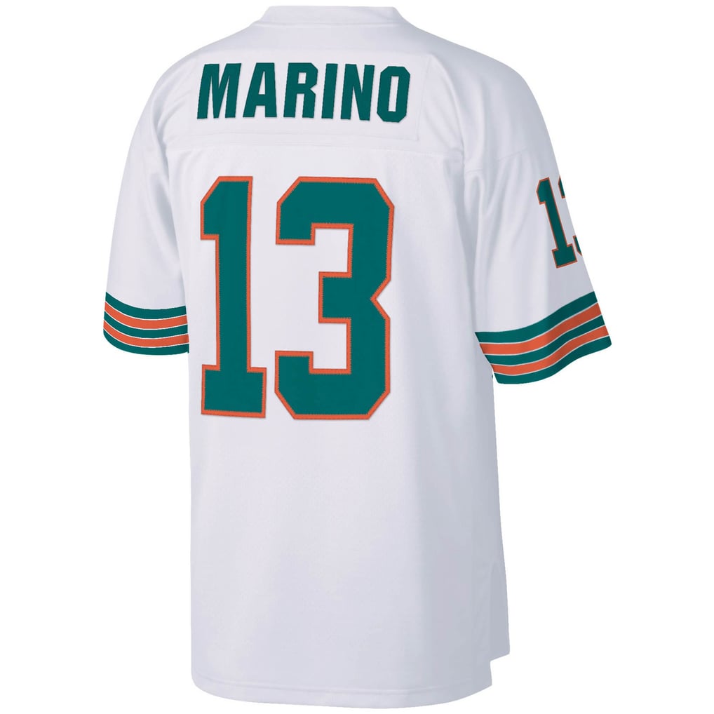 Men's Miami Dolphins Dan Marino Mitchell & Ness White Big & Tall 1984 Retired Player Replica Jersey - Image 4