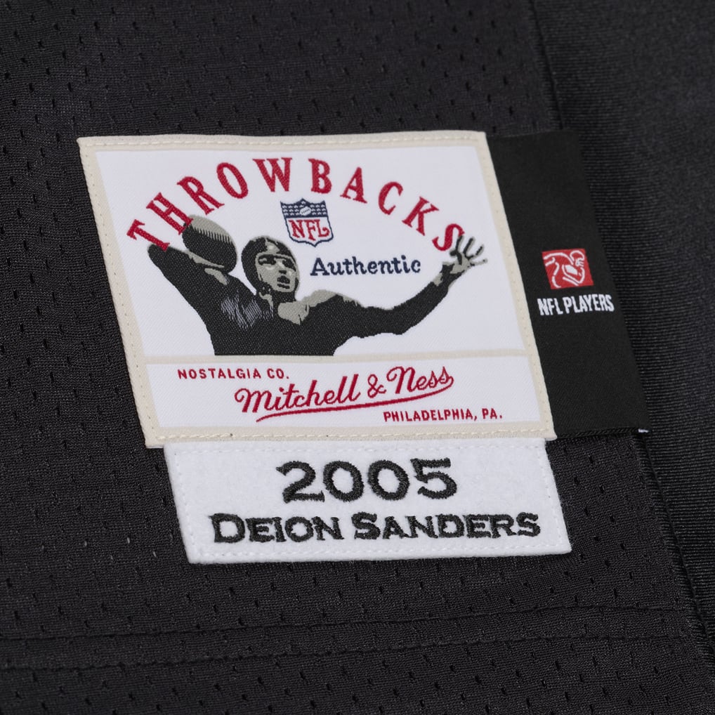 Men's Baltimore Ravens Deion Sanders Mitchell & Ness Black 2005 Authentic Throwback Jersey