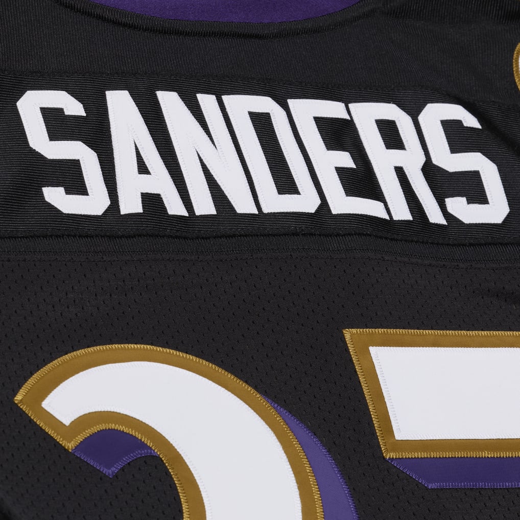 Men's Baltimore Ravens Deion Sanders Mitchell & Ness Black 2005 Authentic Throwback Jersey