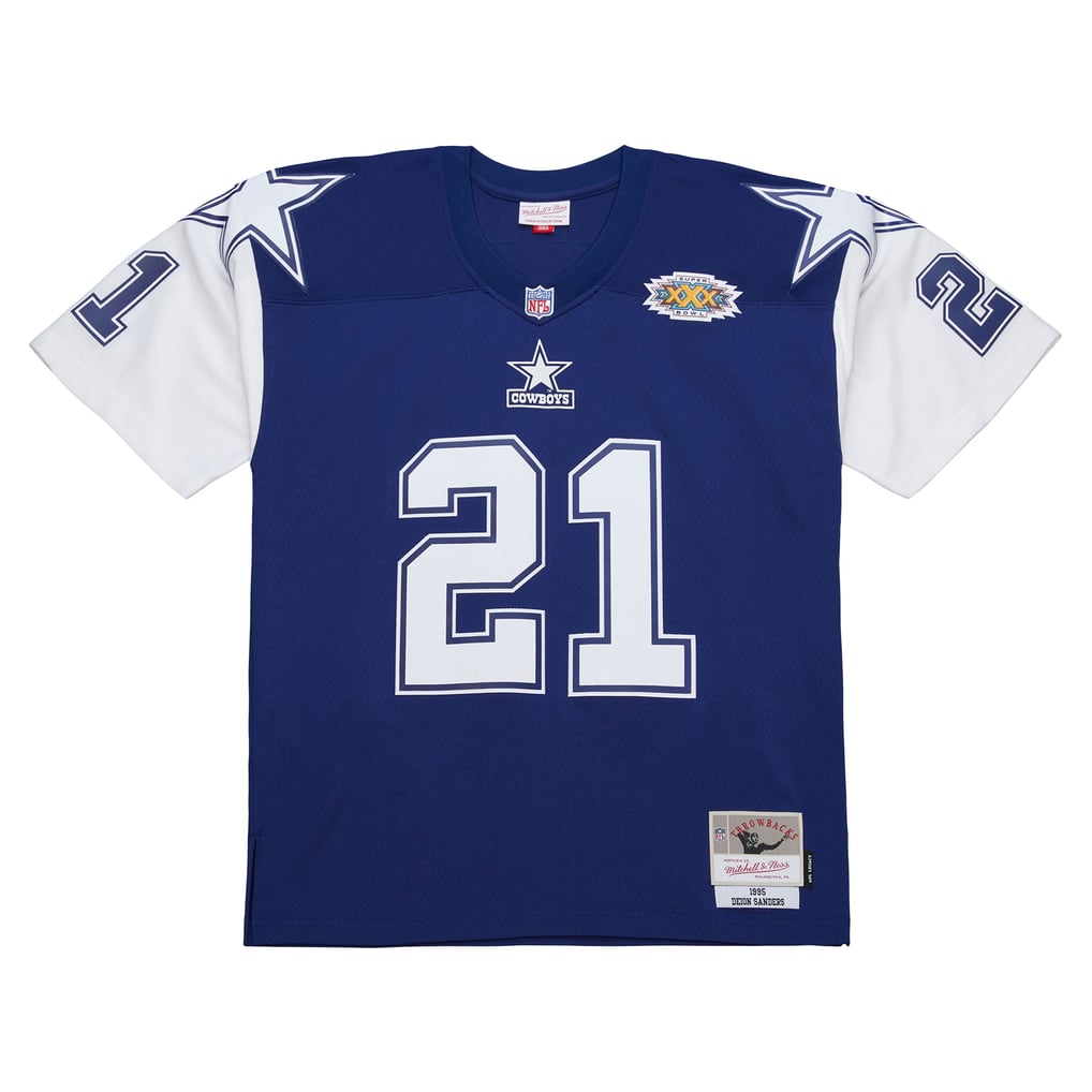Men's Dallas Cowboys Deion Sanders Mitchell & Ness Navy 1995 Legacy Replica Jersey - Image 3