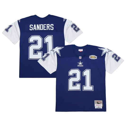 Men's Dallas Cowboys Deion Sanders Mitchell & Ness Navy 1995 Legacy Replica Jersey - Image 1