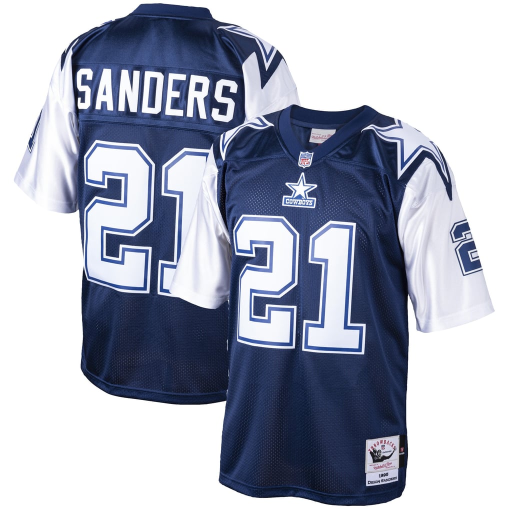 Men's Dallas Cowboys Deion Sanders Mitchell & Ness Navy Big & Tall 1995 Retired Player Replica Jersey - Image 1
