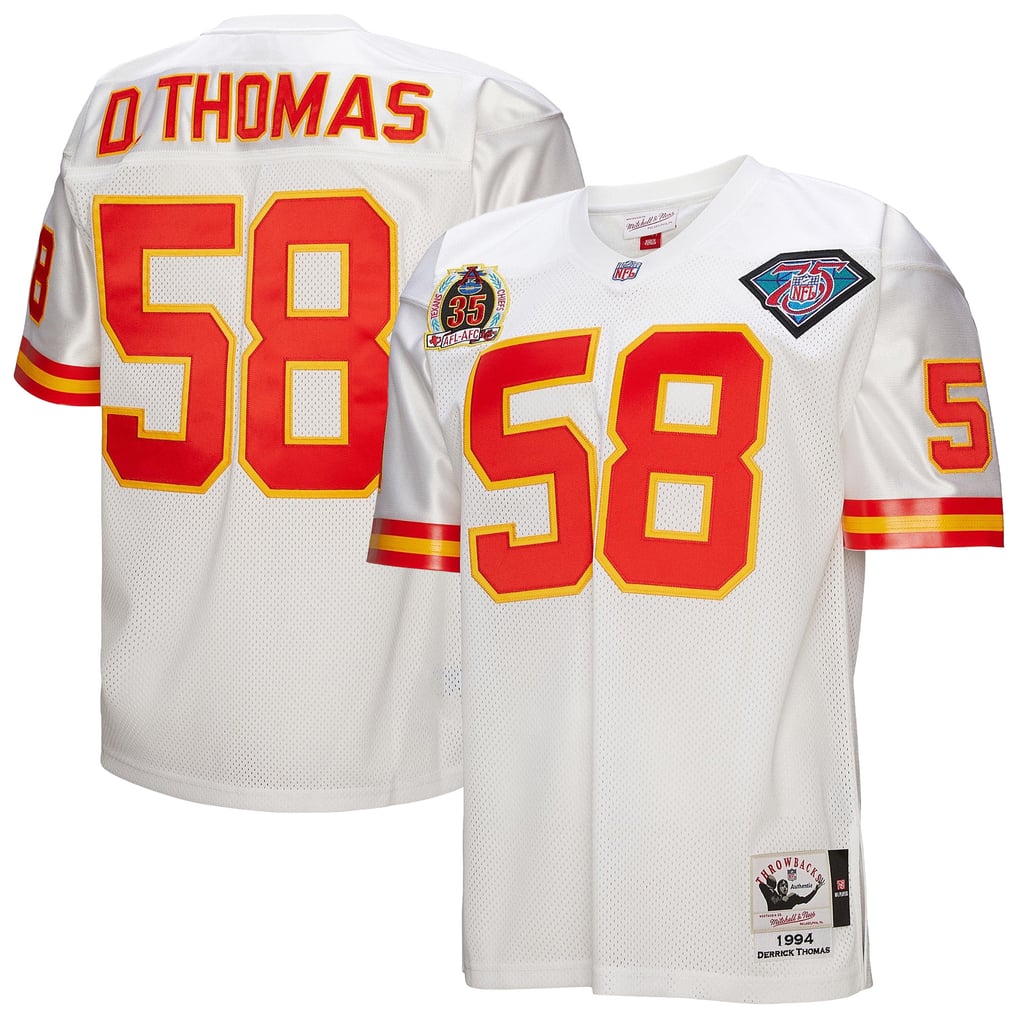 Men's Kansas City Chiefs 1994 Derrick Thomas Mitchell & Ness White Authentic Throwback Retired Player Jersey - Image 2