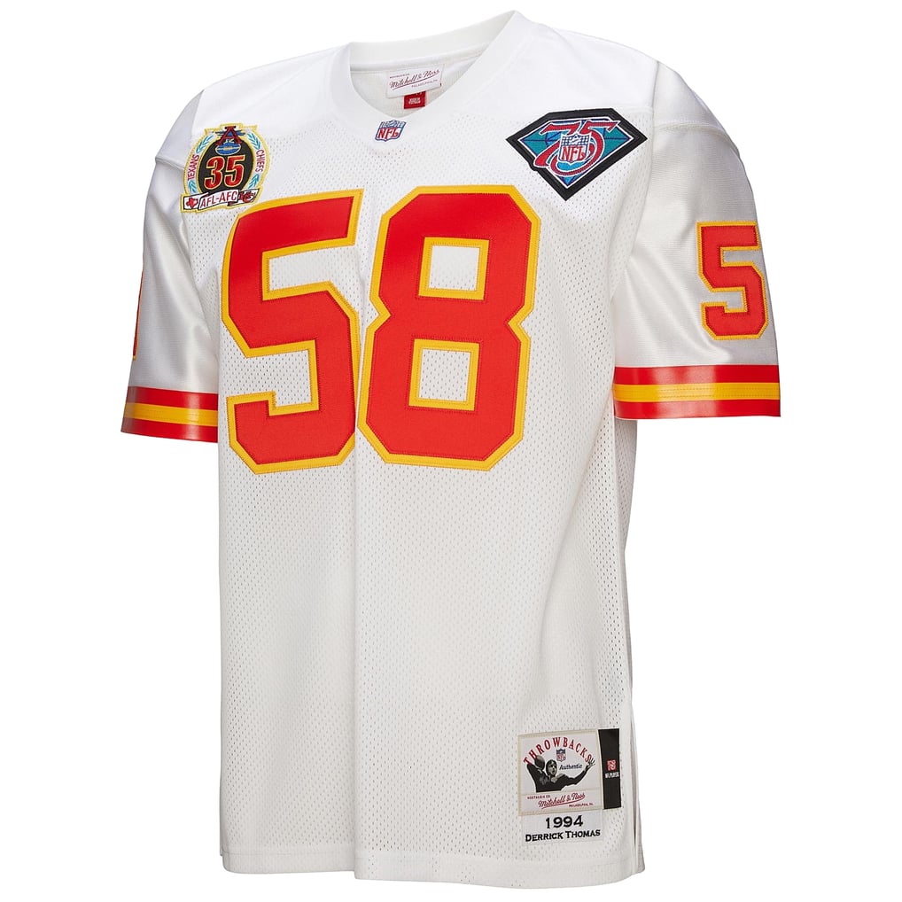 Men's Kansas City Chiefs 1994 Derrick Thomas Mitchell & Ness White Authentic Throwback Retired Player Jersey - Image 3