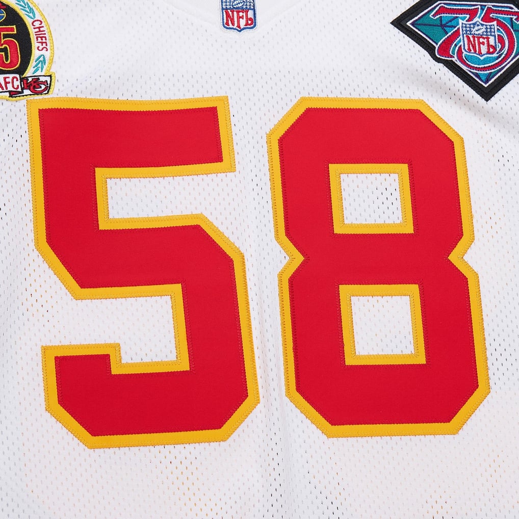 Men's Kansas City Chiefs 1994 Derrick Thomas Mitchell & Ness White Authentic Throwback Retired Player Jersey - Image 5