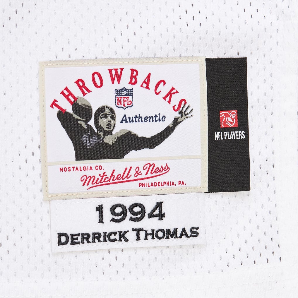 Men's Kansas City Chiefs 1994 Derrick Thomas Mitchell & Ness White Authentic Throwback Retired Player Jersey - Image 8